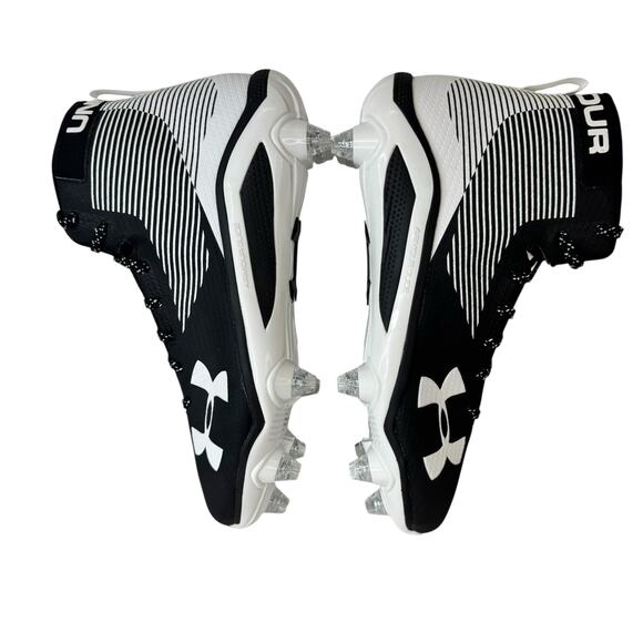Under Armour Mens Football Cleats Black White Sz 10 main image 7